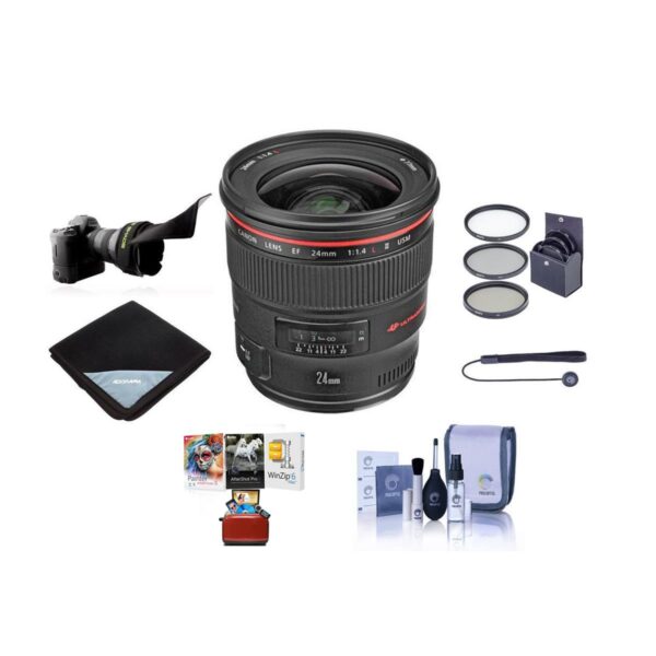Canon EF 24mm f1.4L II USM Lens with Free Basic Accessory Bundle (Mac)
