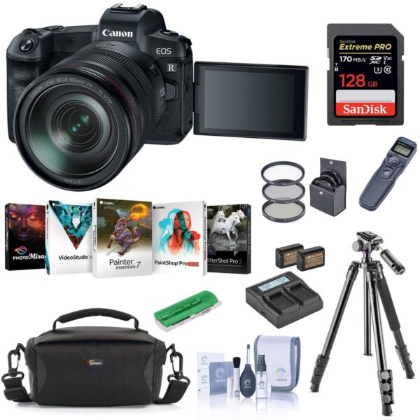 Canon EOS R Mirrorless Camera with Canon RF 24-105mm F4 L IS Lens WPrem Acc KIt