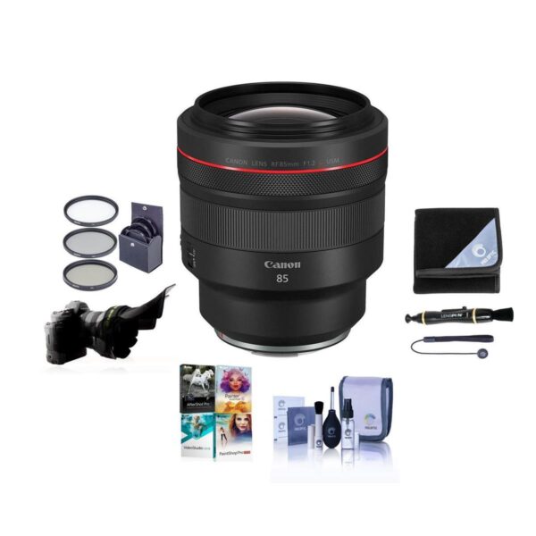 Canon RF 85mm f1.2 L USM Lens Bundle with Free Accessories & PC Software Suite