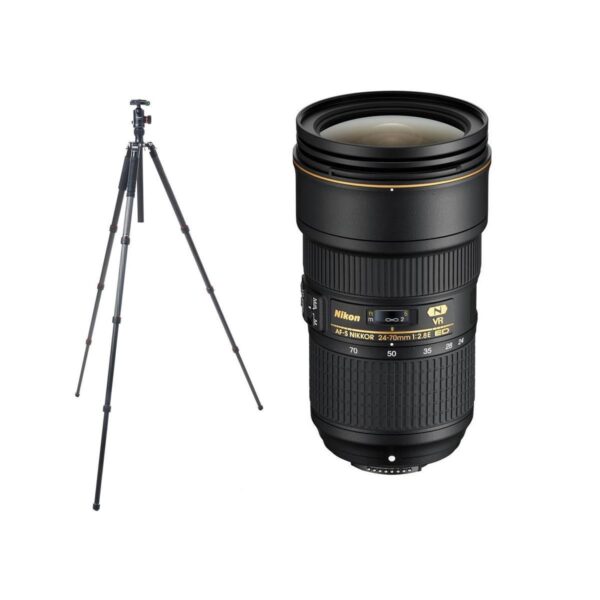 Nikon 24-70mm f2.8E ED-IF AFS VR NIKKOR Lens USA Warranty WFotoPro X-Go Tripod