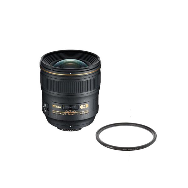 Nikon 24mm f1.4G AF-S ED NIKKOR Lens  Bundle with 77mm Wide Angle UV filter