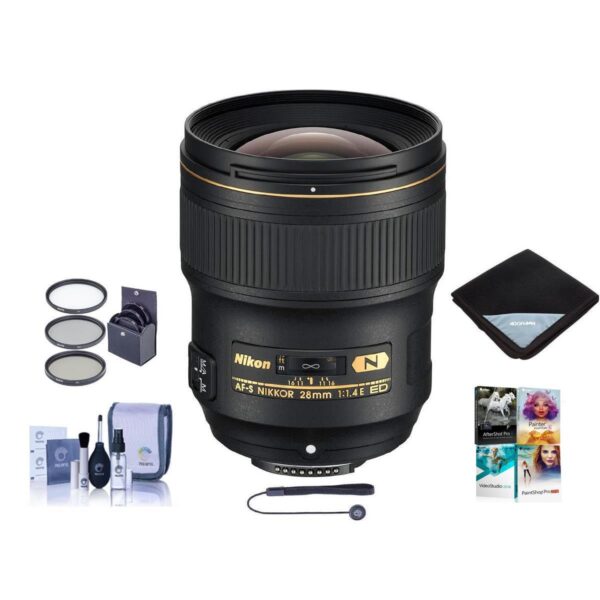 Nikon 28mm f1.4E AF-S NIKKOR Lens With Free Accessory Bundle