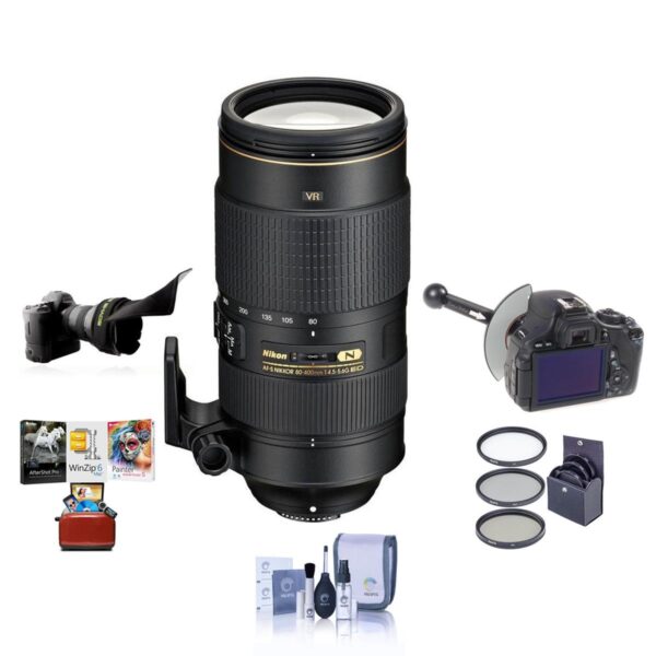 Nikon 80-400mm f4.5-5.6G AF-S VR NIKKOR ED Lens USA wFree Mac Accessory Bundle