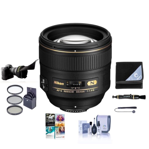 Nikon 85mm f1.4G IF AF-S NIKKOR Lens USA Warranty with Free PC Accessory Bundle