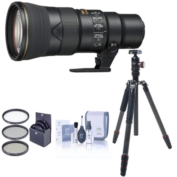 Nikon AF-S NIKKOR 500mm f5.6E PF ED VR Lens with FotoPro X-Go Max Tripod