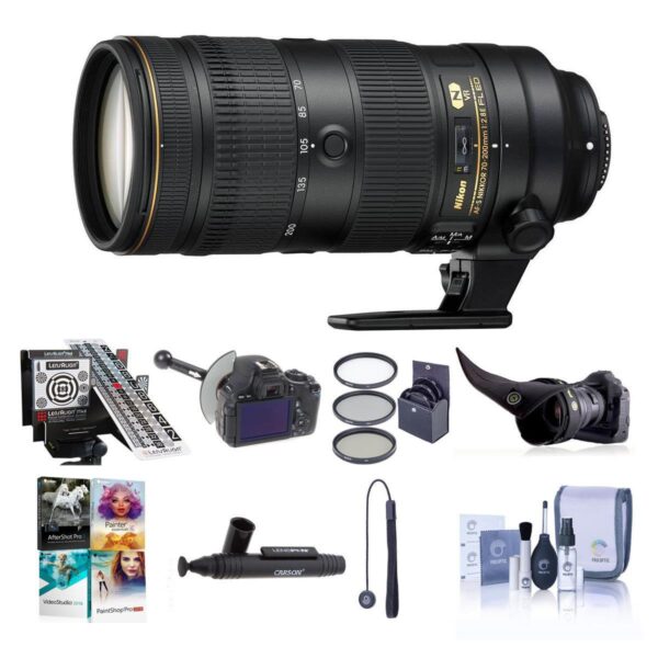 Nikon AF-S NIKKOR 70-200mm f2.8E FL ED VR Lens, USA wPremium Accessory Bundle