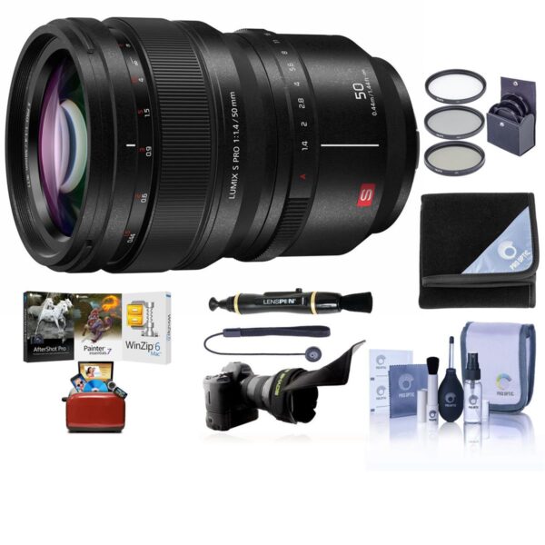 Panasonic 50mm f1.4 LUMIX S PRO L-Mount Lens - With Free Mac Accessory Bundle